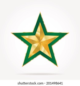 estrella dorada verde