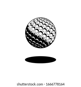 Green golf ball isolated on white background. Vector icon