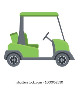 Green golf cart icon. Cartoon of green golf cart vector icon for web design isolated on white background