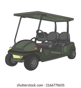 ilustración vectorial de carrito de golf verde