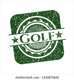 Green Golf distress rubber grunge seal