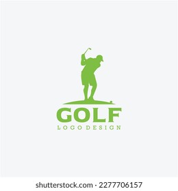 Green golf logo design illustration