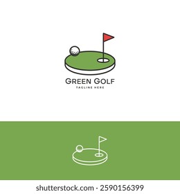 Green golf logo design template