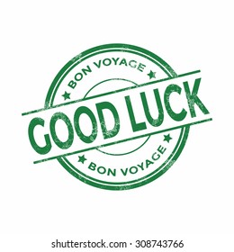 Green good luck Bon Voyage stamp vector