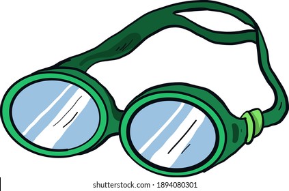 Googles verdes, ilustración, vector sobre fondo blanco