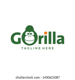 Green gorilla smile logo vector