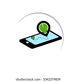 green gps logo, gps with green concept