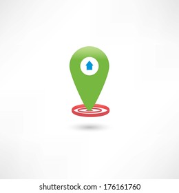 green gps mark with a car
