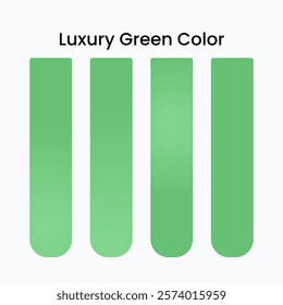 Green gradation. Luxurious palette featuring scarlet green, bold emerald, and elegant jade in a harmonious gradient. Ideal for interior design, fashion aesthetics, and sophisticated print materials