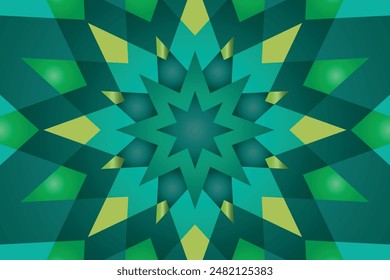 green gradient 8 stars caleidoscope background illustration