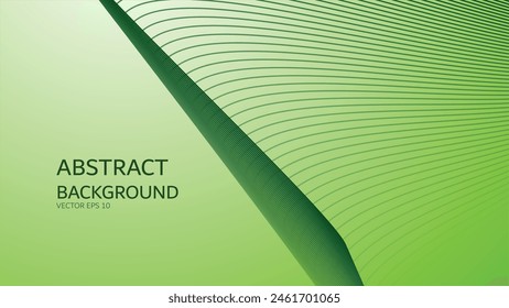 Green gradient abstract background with curve line for backdrop or presentation