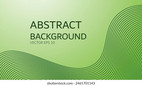 Fondo abstracto del degradado verde con la línea de la curva para el fondo o la presentación