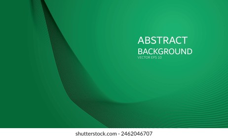 Green gradient abstract background with curve line for backdrop or presentation