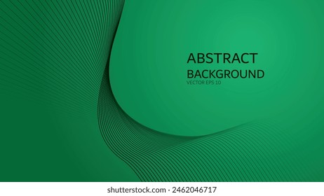 Green gradient abstract background with curve line for backdrop or presentation