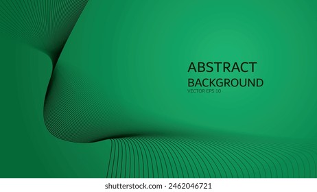 Green gradient abstract background with curve line for backdrop or presentation