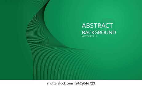 Green gradient abstract background with curve line for backdrop or presentation
