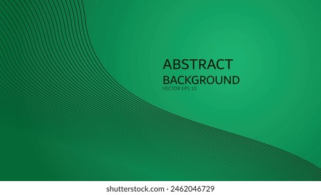 Green gradient abstract background with curve line for backdrop or presentation