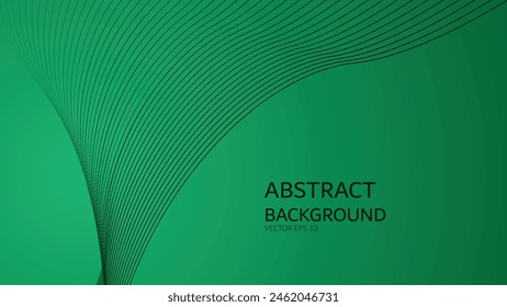 Green gradient abstract background with curve line for backdrop or presentation