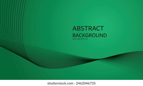 Green gradient abstract background with curve line for backdrop or presentation