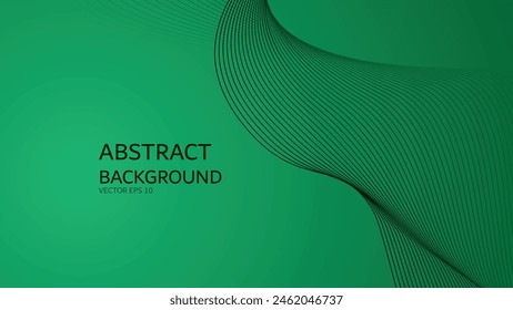 Green gradient abstract background with curve line for backdrop or presentation