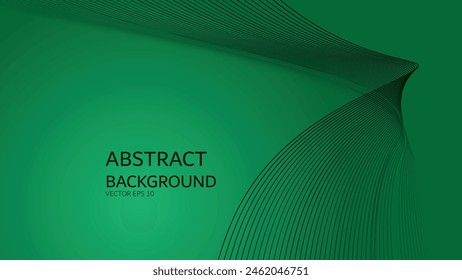 Green gradient abstract background with curve line for backdrop or presentation