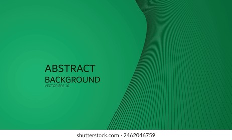 Green gradient abstract background with curve line for backdrop or presentation