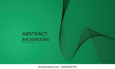 Green gradient abstract background with curve line for backdrop or presentation