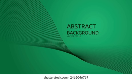 Green gradient abstract background with curve line for backdrop or presentation
