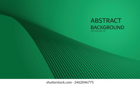 Green gradient abstract background with curve line for backdrop or presentation