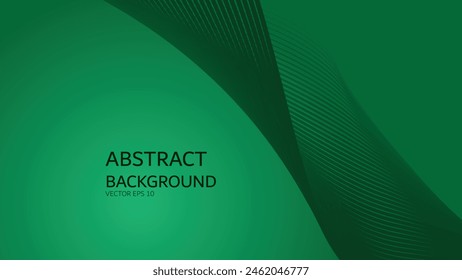 Green gradient abstract background with curve line for backdrop or presentation
