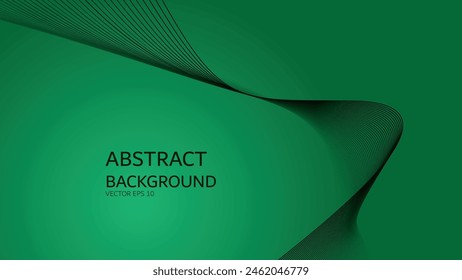 Green gradient abstract background with curve line for backdrop or presentation