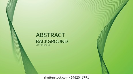 Green gradient abstract background with curve line for backdrop or presentation