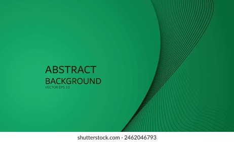 Green gradient abstract background with curve line for backdrop or presentation