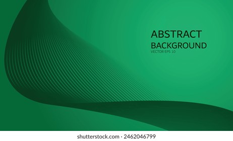 Green gradient abstract background with curve line for backdrop or presentation