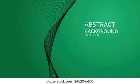 Abstrakter Hintergrund mit grünem Verlauf und Kurvenlinie für Hintergrund oder Präsentation