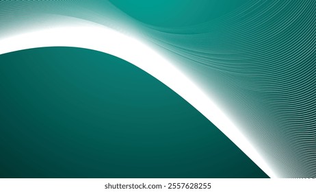 Green gradient abstract background with curve stripes line for backdrop