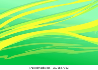 green gradient abstract background with yellow lines with shadow reflection
