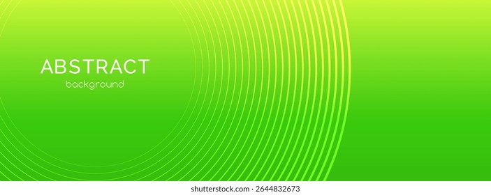 Green gradient abstract banner template. Vector circles minimal background for presentations, party events, web header