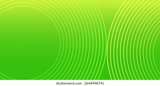 Green gradient abstract banner template. Vector circles minimal background for presentations, party events, web header