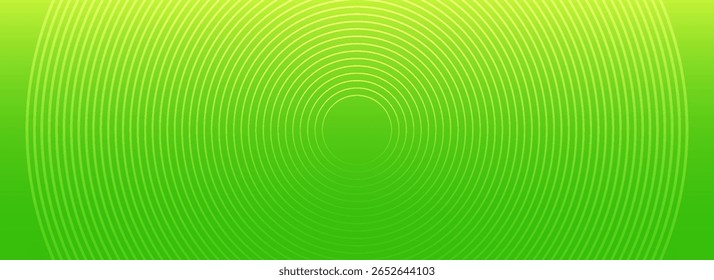 Green gradient abstract banner template. Party events, web header. Vector circles minimal background for presentations.