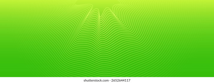 Green gradient abstract banner template. Party events, web header. Vector circles minimal background for presentations.