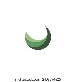 Logo de círculo abstracto de gradiente verde con fondo en blanco