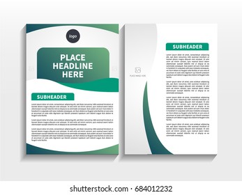 Green Gradient Abstract Curve Theme with Image Background in Business Brochure Design Template Vector. 