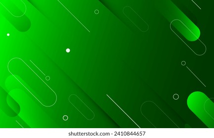 Green gradient abstract geometric background. Dynamic shapes composition. Vector illustration