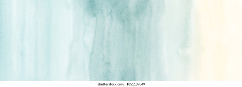 Green gradient abstract horizontal background with stains watercolor