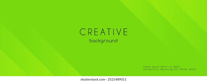 Fondo largo abstracto de gradiente verde. Vector mínimo de Anuncio creativo con líneas y espacio de copia para texto. Encabezado de medios sociales, portada, Anuncio de Web