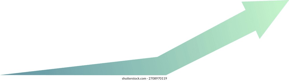 Símbolo de dirección hacia arriba con una mezcla de colores suave para el crecimiento, el progreso y el diseño de la infografía.
