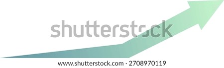 Green gradient arrow up illustration. upward direction symbol with smooth color blend for growth, progress, and infographic design.
