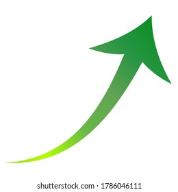 Green gradient arrow on white background