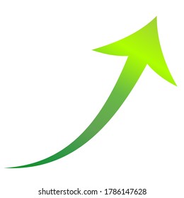 Green gradient arrow on white background
